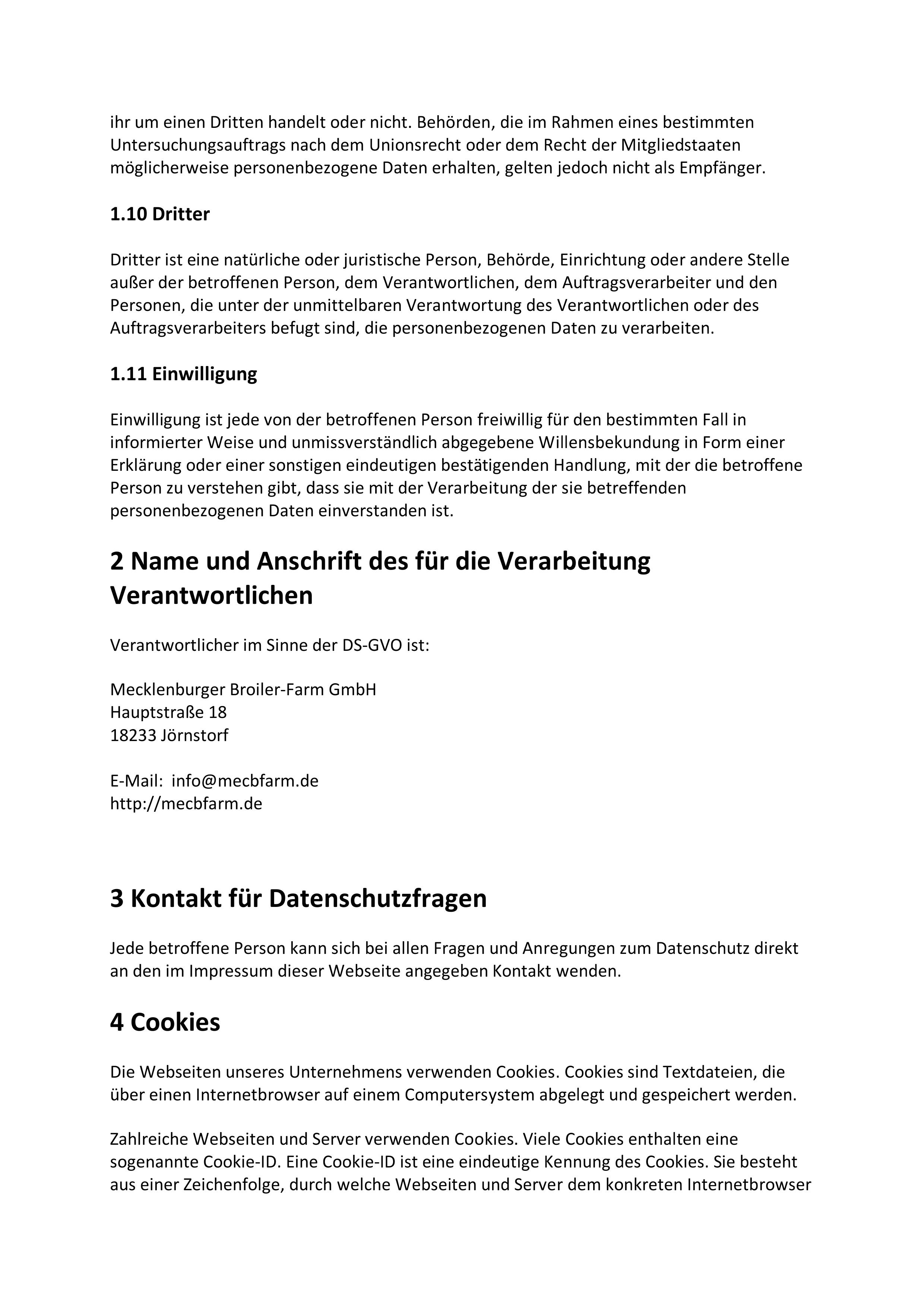 Datenschutzerklärung, Seite 3